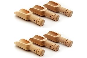 6 Mini Wooden Scoops, 3 Inch