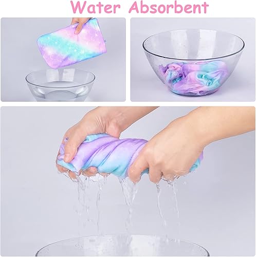 Miniatura 5 de Basumee Toalla para el cabello para niños, paquete de 2 toallas de microfibra para el cabello de sirena de secado rápido para turbantes de cabello