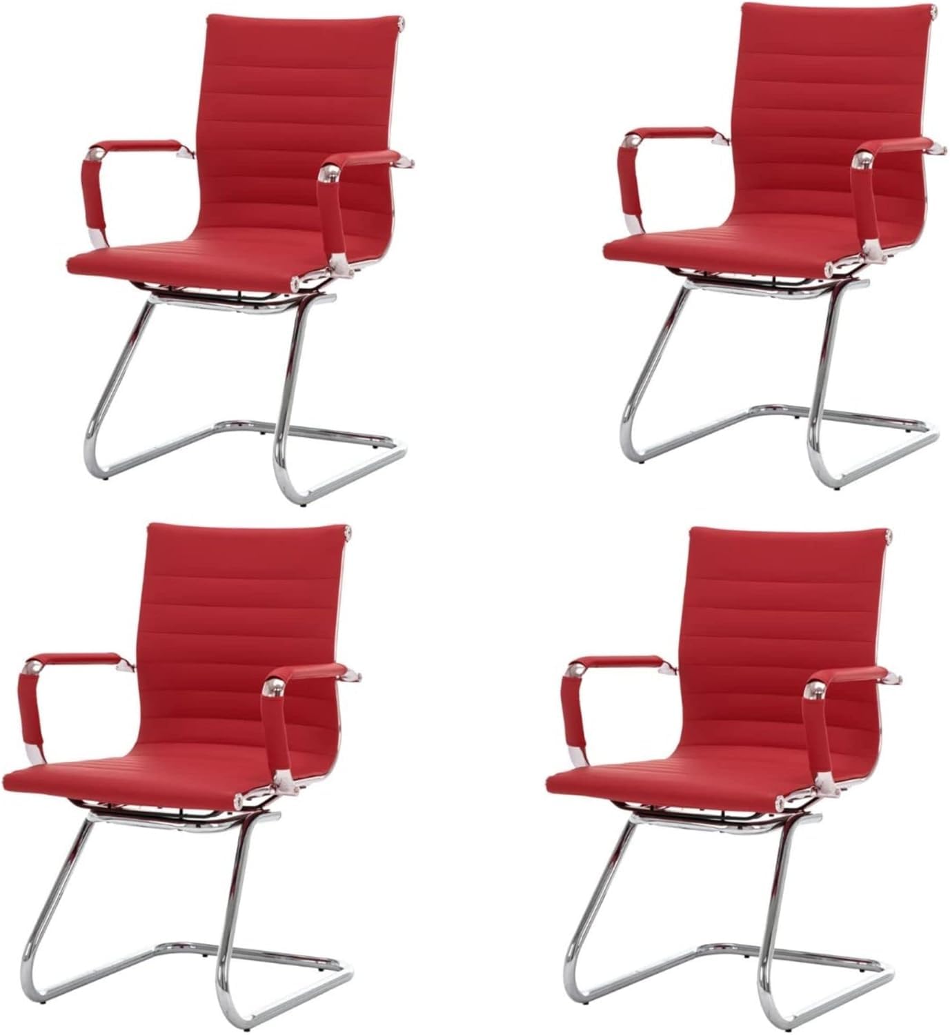 HNY 4-Pack PU Leather Office Guest Chairs
