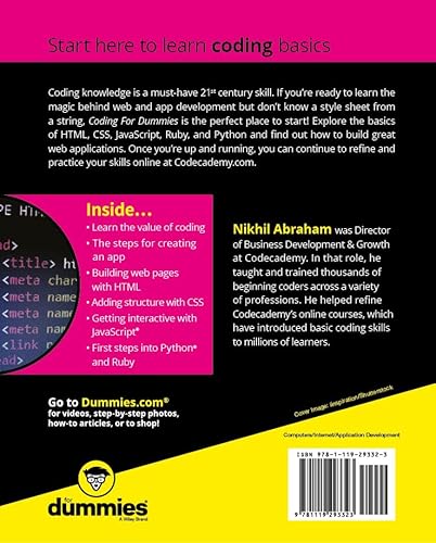 For Dummies 9781119293323 Coding For Dummies thumb #1