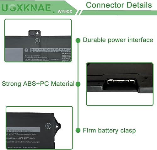 Miniatura 3 de UGXKNAE WY9DX - Batería para portátil de 42 Wh, compatible con Dell Latitude 14 5420 Latitude 15 5520 Precision 15 3560 Series P137G P137G001 P104F