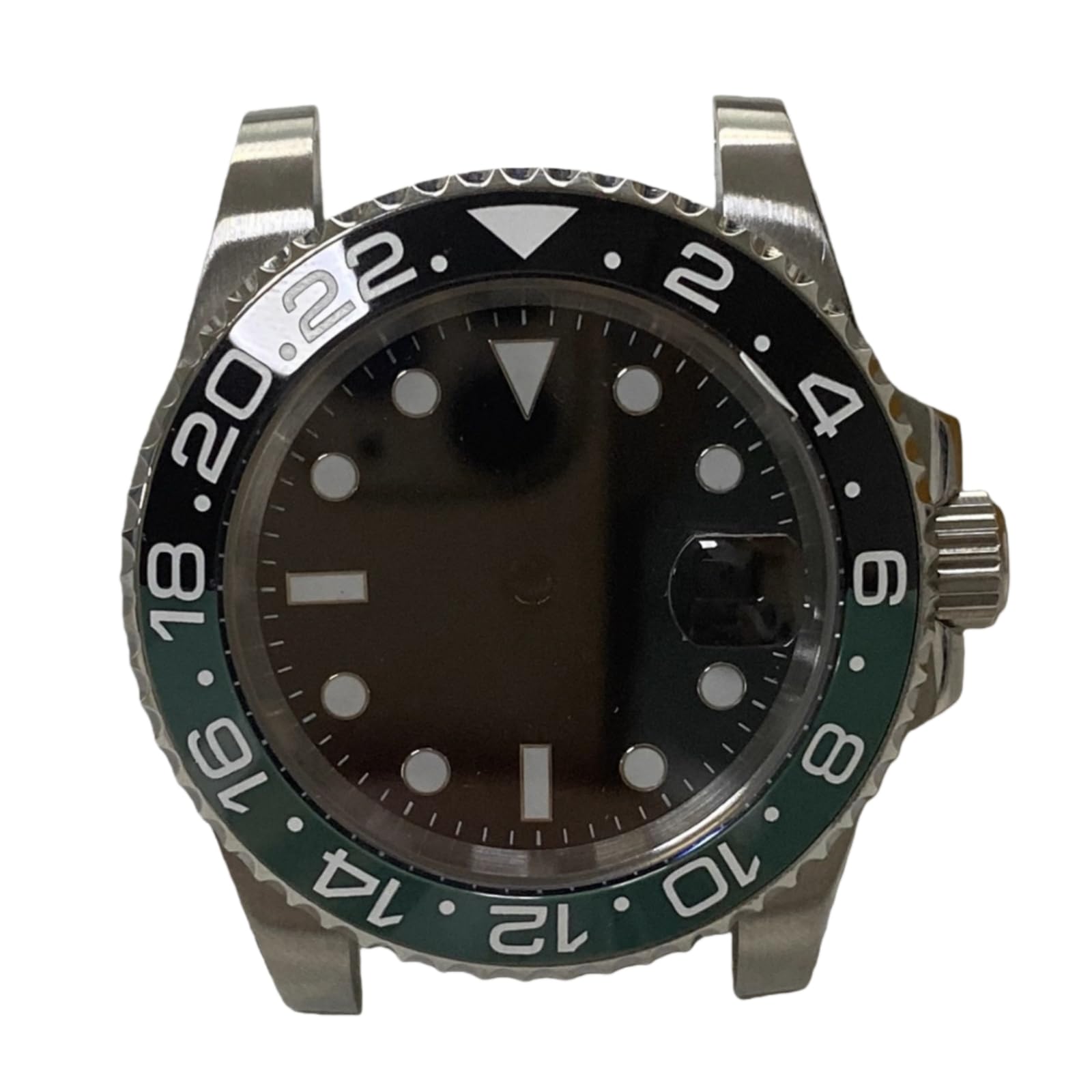 Styl Destro GMT Koperta Zegarka 40mm Lewa Koronka Szkło Szafirowe Lupa Daty Mechanizm Automatyczny 8215 3804 dla Rolex Submariner-11 40MM