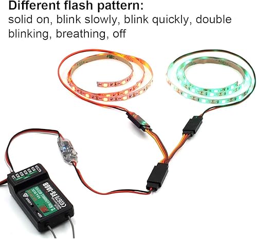 Miniatura 5 de Tira de luz LED con control remoto para RC Ala fija Avión Ala Voladora Avión AR Wing Drone Modelo Coche Camión