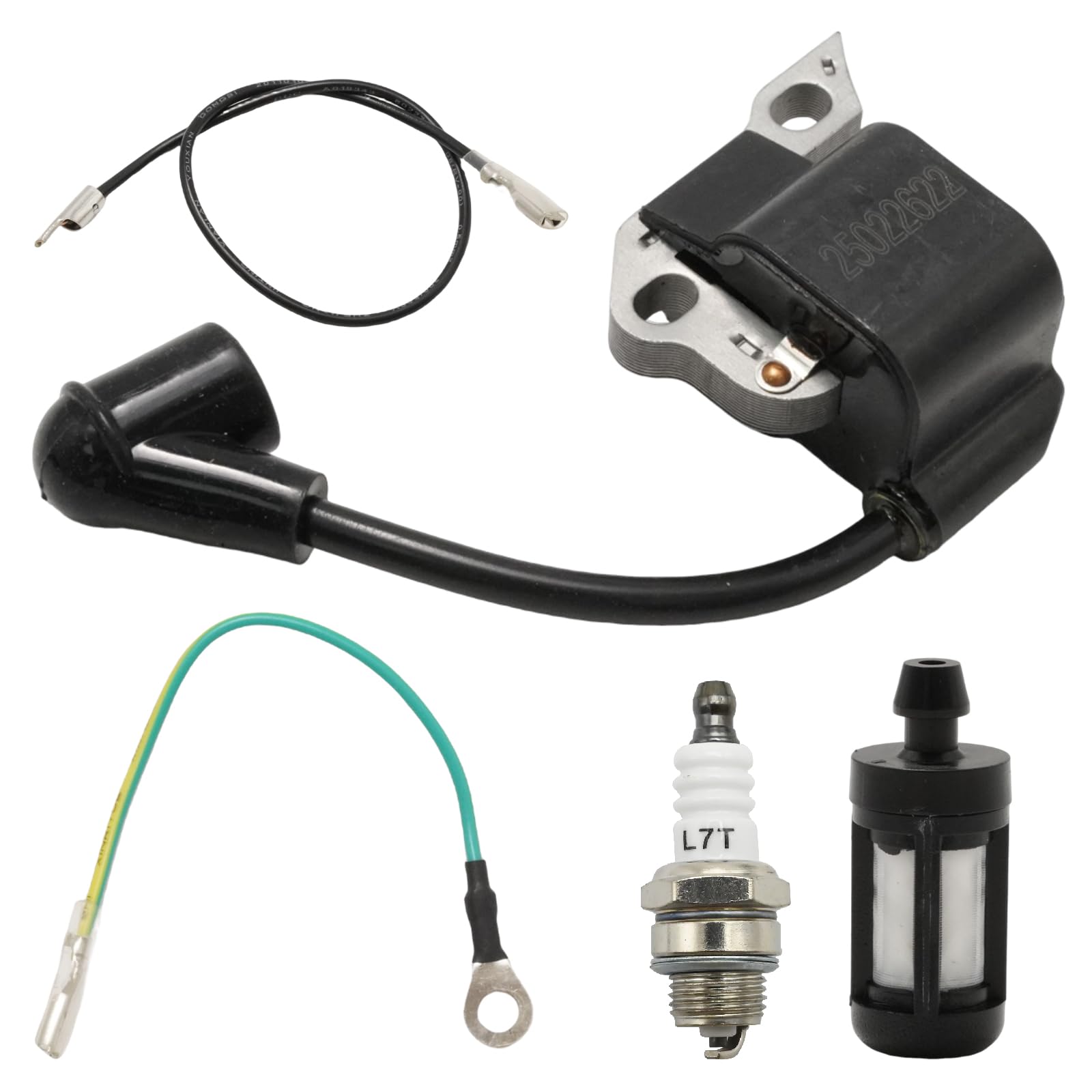 JUUDDENPARTS 1130 400 1302 Ignition Coil with Spark Plug Fuel Filter, Replacement for Stihl MS170 MS170C MS180 MS180C 017 018 Chainsaw, Replaces 11304001302
