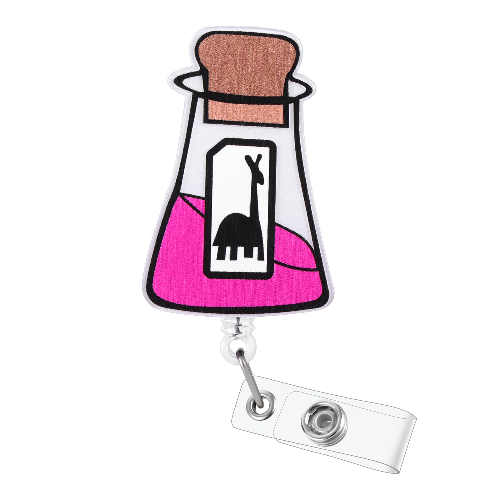 Funny Office Llama Badge Reel, Retractable ID Card Badge Holder, Kuzcoo's Poison Cute Anime Badge Buddy for RN CNA LPN LVN Pharmacy Nurse Hospital