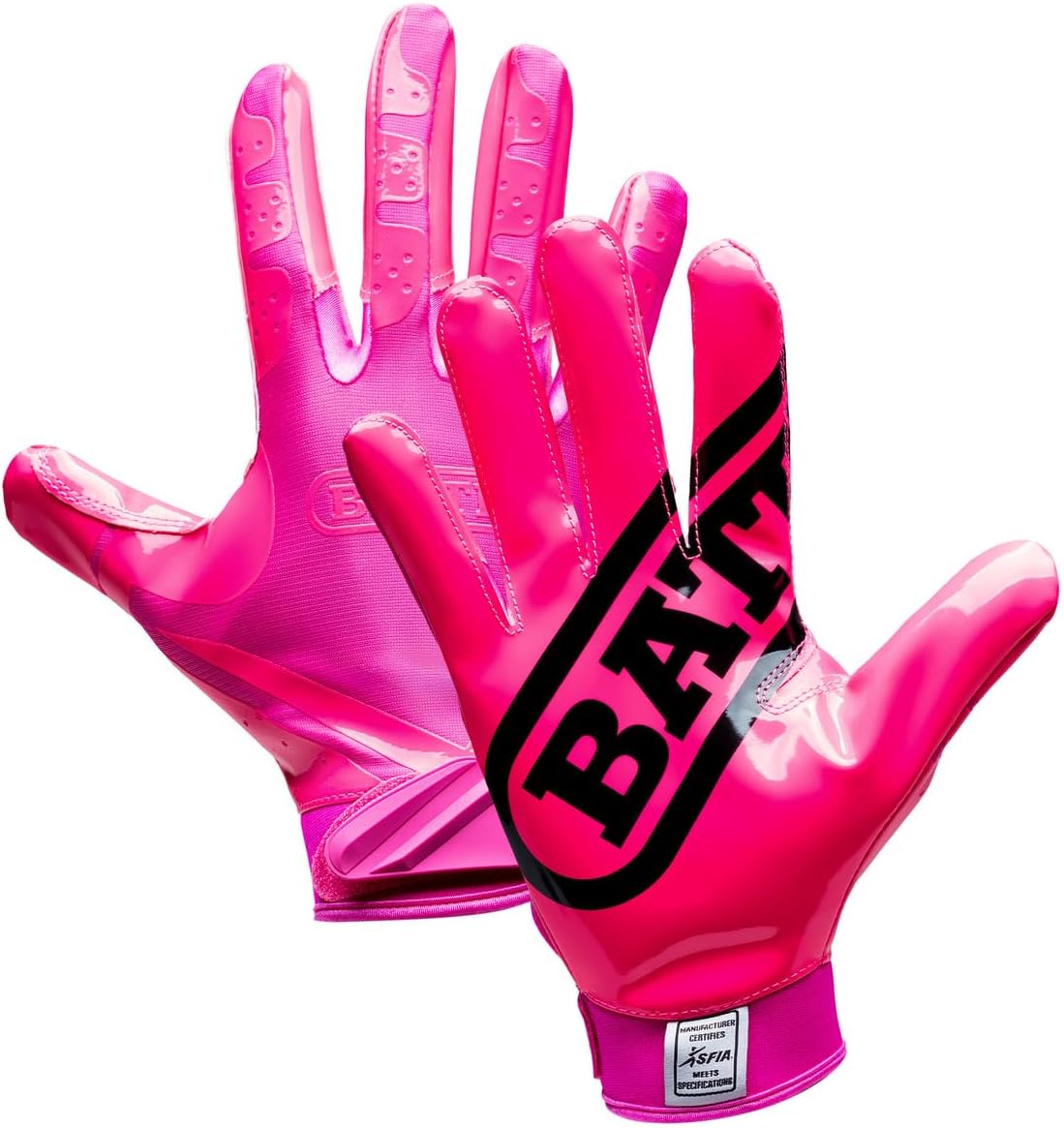 Battle Sports Double Threat Wide Receiver Football Gloves with Ultra Stick Tacky Grip Palm, Secure Fit Breathable Material & Superior Ball Control