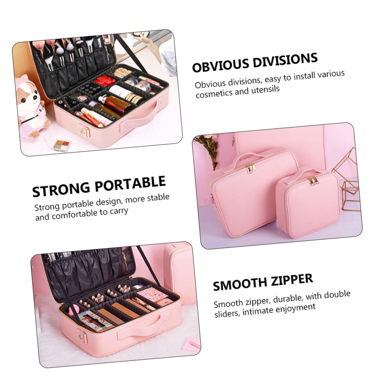 Bolsa De Cosméticos Organizador De Almacenamiento Neceseres De Maquillaje Portátil Bolsa De Aseo De Viaje Grande con Compartimentos