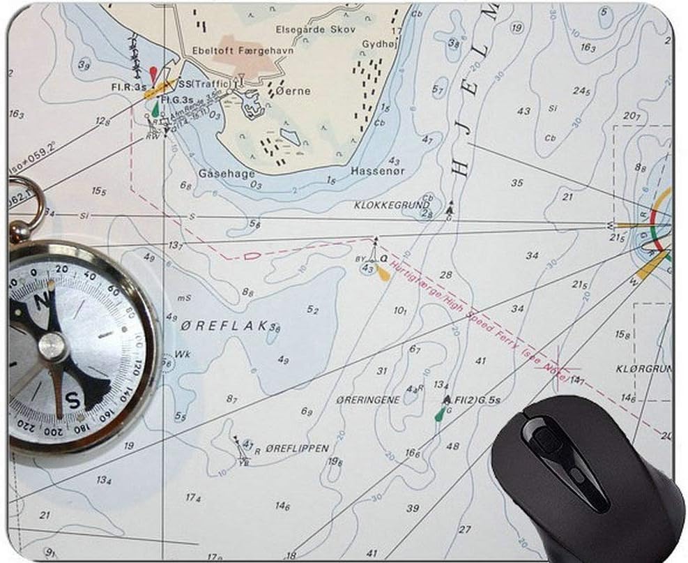 Compass Gaming Mouse Pad Custom,Traveling Exploration Journey Maritim Rubber Mouse Pad