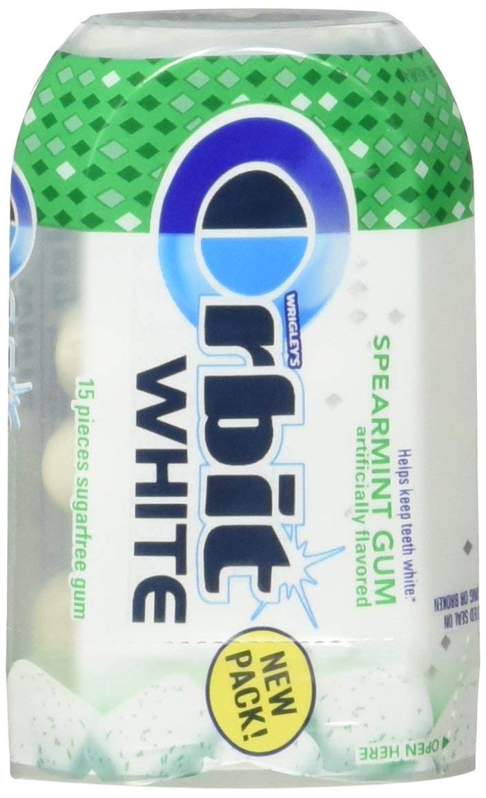 OrbitWhite Spearmint Sugar Free Chewing Gum, 15 Count (Pack of 9)