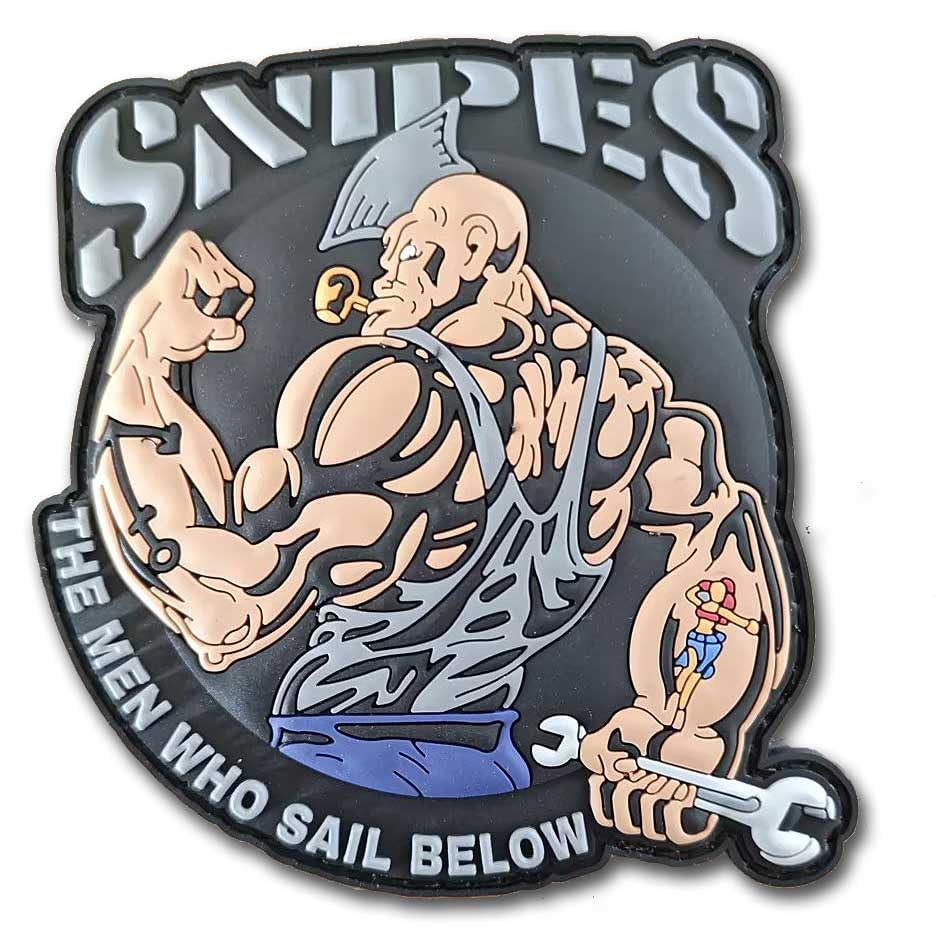 US Navy Popeye Snipes The Men Who Sail Below 3.5" Morale PVC Patch