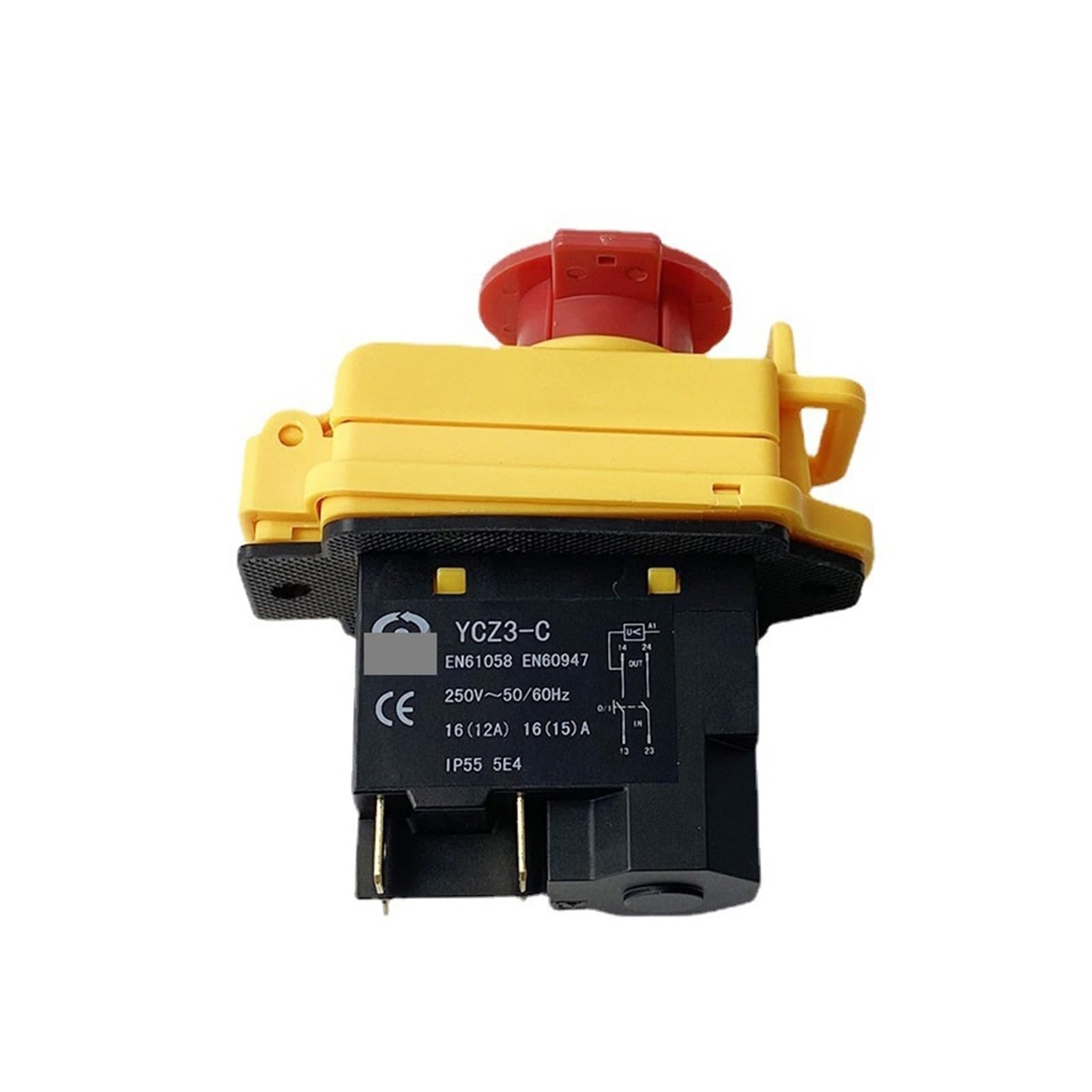 Bouton d'arrêt d'urgence, Bouton d'arrêt d'urgence YCZ3-C, réinitialisation momentanée, IP55, étanche, 110 V/220 V, 4/5 broches(110v,5 Pins)