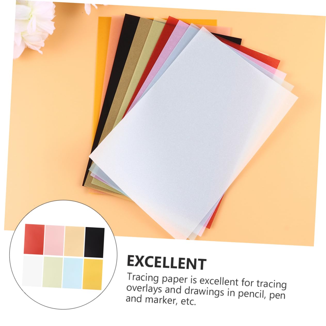 LALAFINA 3 Sätze Buntes Transparentpapier Farbiges Zeichenpapier Für Diy Basteln Und Nachzeichnen Beutel À Hochwertiges Skizzenpapier Für Kunstprojekte 100 Stück * 3