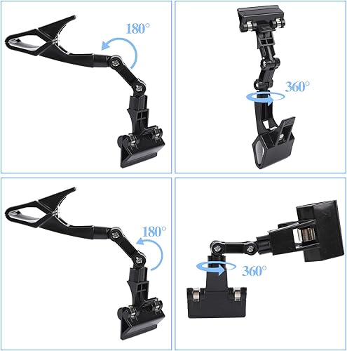 Miniatura 3 de Paquete de 2 soportes para documentos ajustables para escribir documentos flexible, plegable, clip giratorio y práctico para suministros de artista,