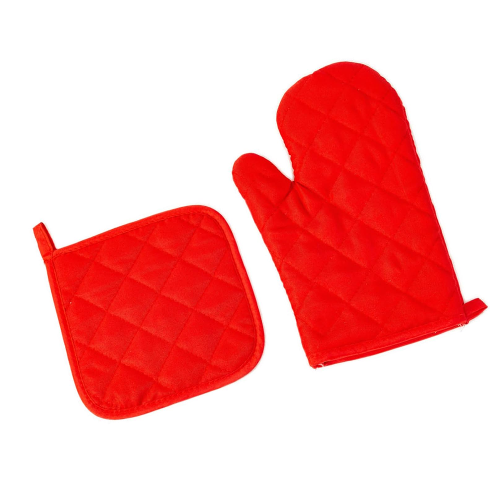 Buxuaaaa Oven Gloves and Hot Pad Holder Trivet Mat Nonslip Kitchen Mitts for Grilling Baking Microwave Use Oven Mitts Set