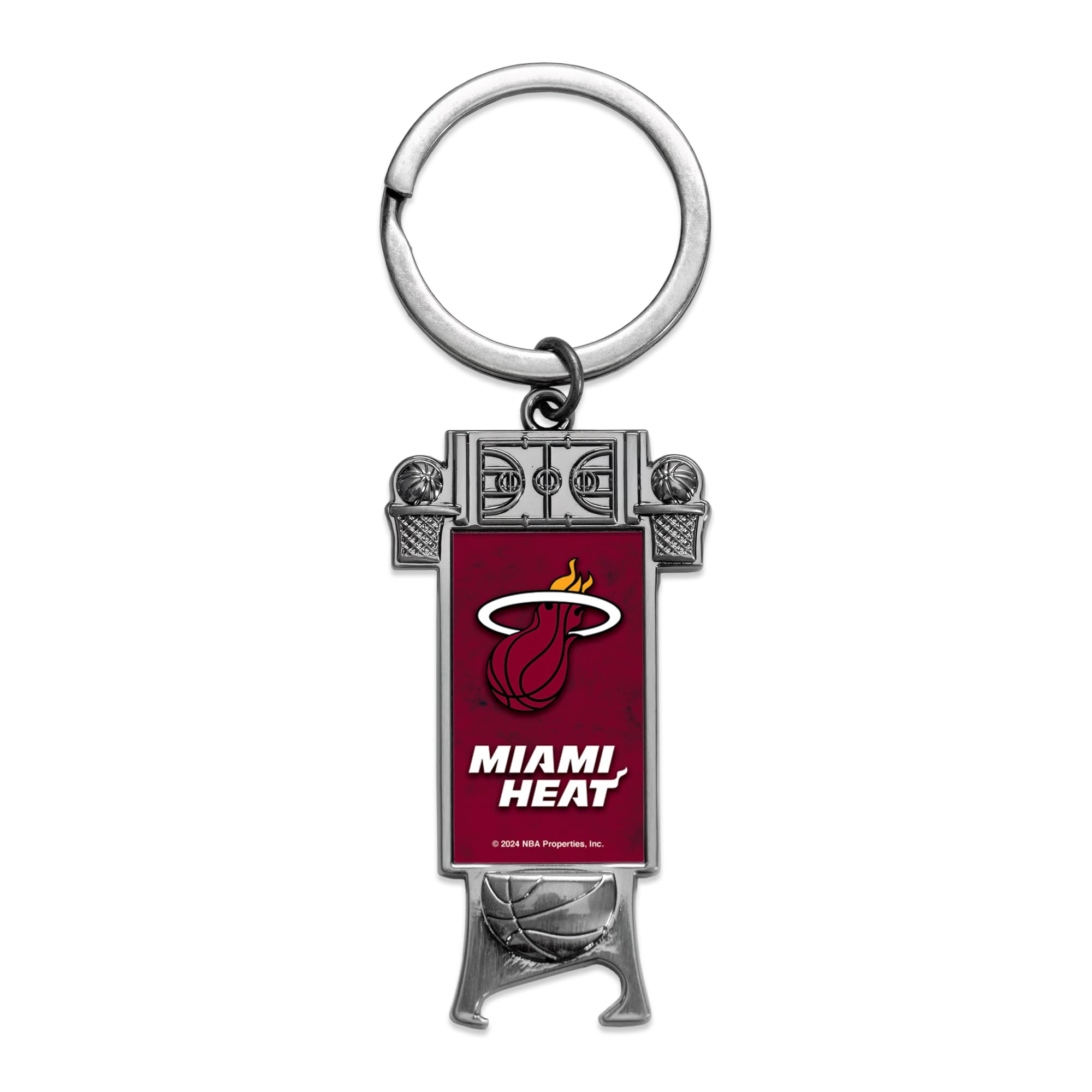 Rico Industries NBA Basketball Miami Heat Sculpted Bottle Opener Keychain -Great Gift Item