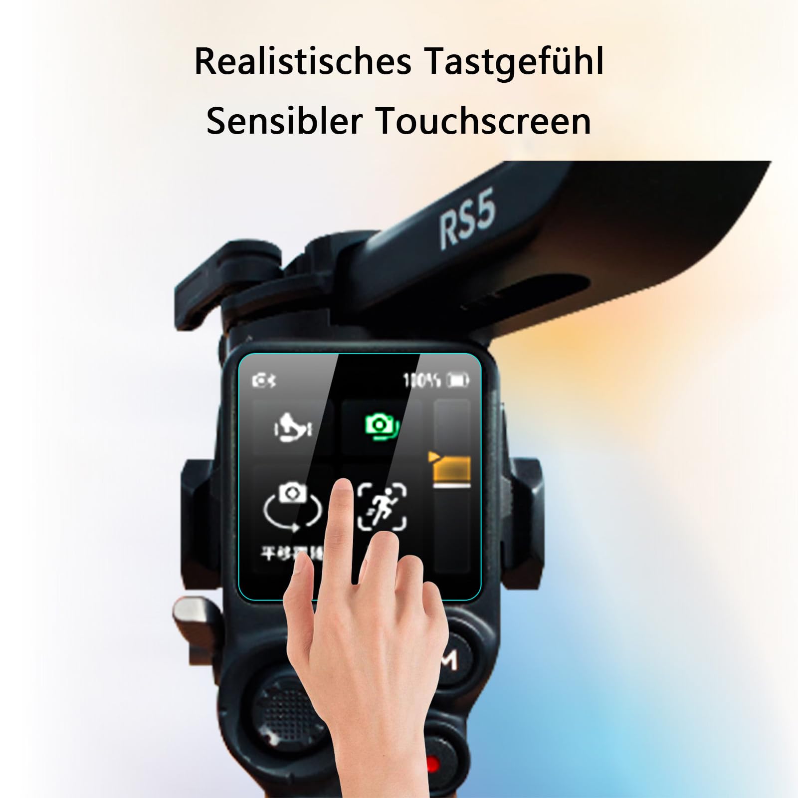 3 sztuki folii ochronnej do ekranu RS5 Gimbal, szkło hartowane 9H, 0,3 mm ultra cienkie, zaokrąglone krawędzie 2,5D, przezroczysta HD, odporna na zarysowania, bez pęcherzyków powietrza, ochrona