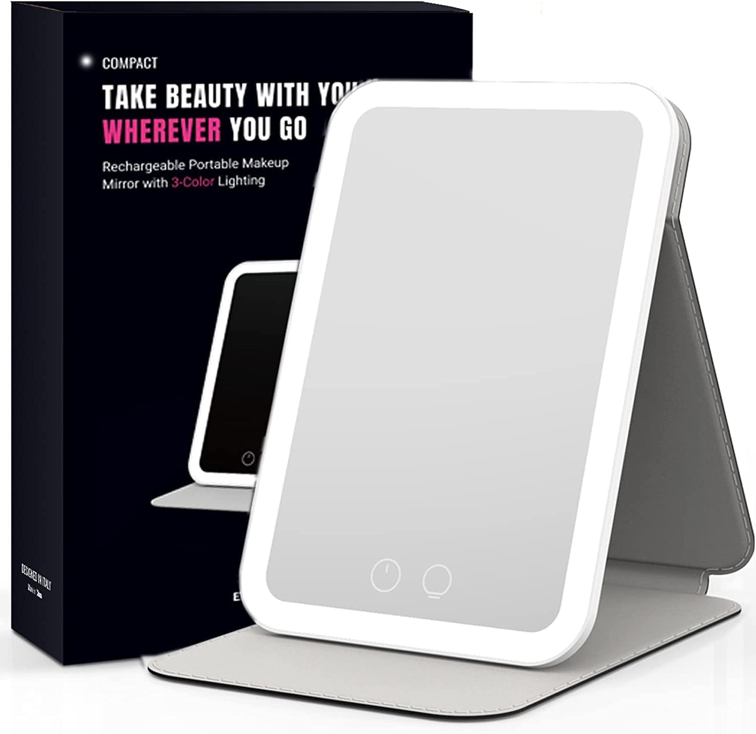 EASEHOLD Rechargeable Travel Lighted Makeup Mirror, 3