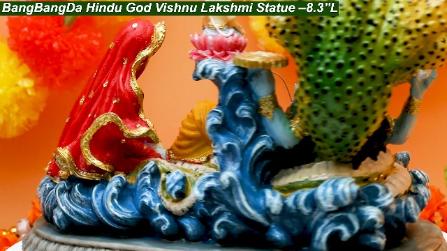 Estatua Vishnu Lakshmi Hindu 8.3 pulgadas Multicolor miniatura 7