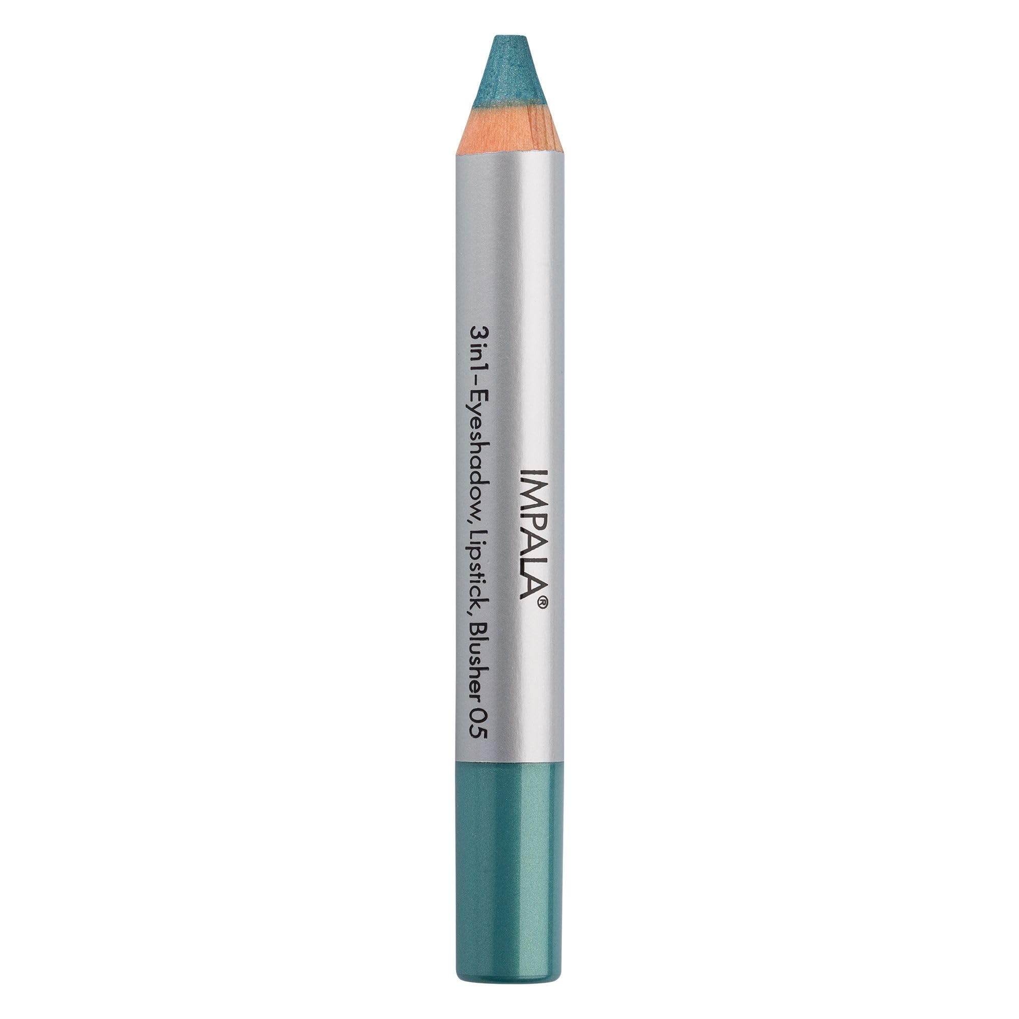 Impala Lápiz Jumbo 3 en 1 Color 05 Verde Metalizado | Sombra de Ojos, Lápiz Labial y Colorete | Textura Suave y de Larga Duración | Colores Intensos