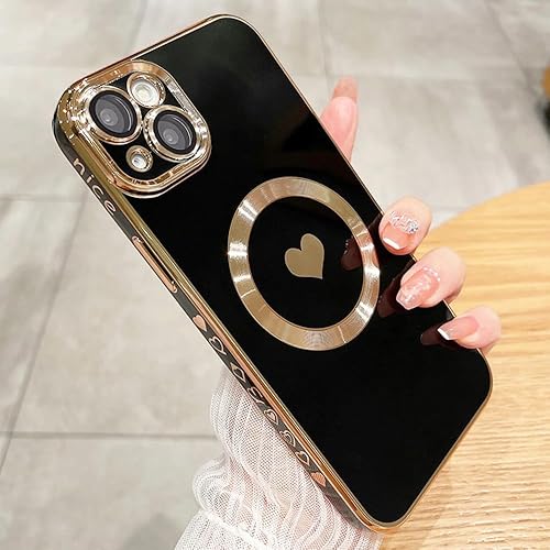 Miniatura 2 de ZinLyuen Diseñada para iPhone 15, compatible con MagSafe protector de lente de cámara integrado, a prueba de golpes, funda magnética de silicona