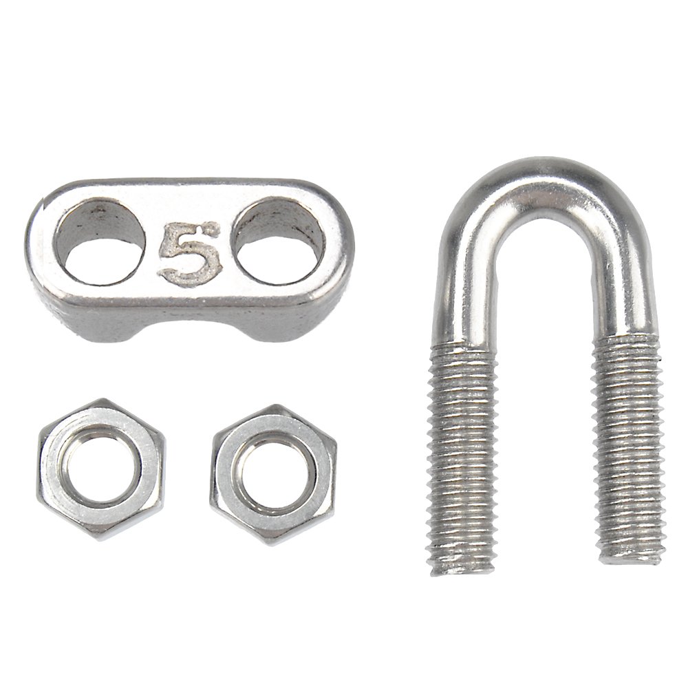 YAMASO 20PCS 3/16 Inches M5 Stainless Steel Wire Rope Cable Clip Clamp M5-20pcs image 3 of 4 B0CHXXS9L7