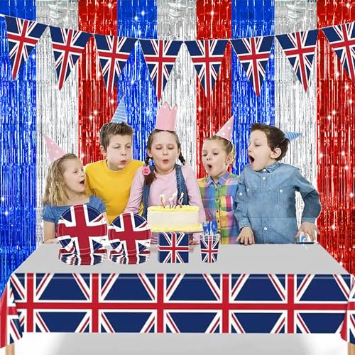 Image of TONIFUL Red White and Blue Tinsel Foil Fringe Curtains,4th of July Decorations Independence Day Photo Booth Backdrop,Metallic Door Streamers for Patriotic Party Memorial Day Labor Day Supplies