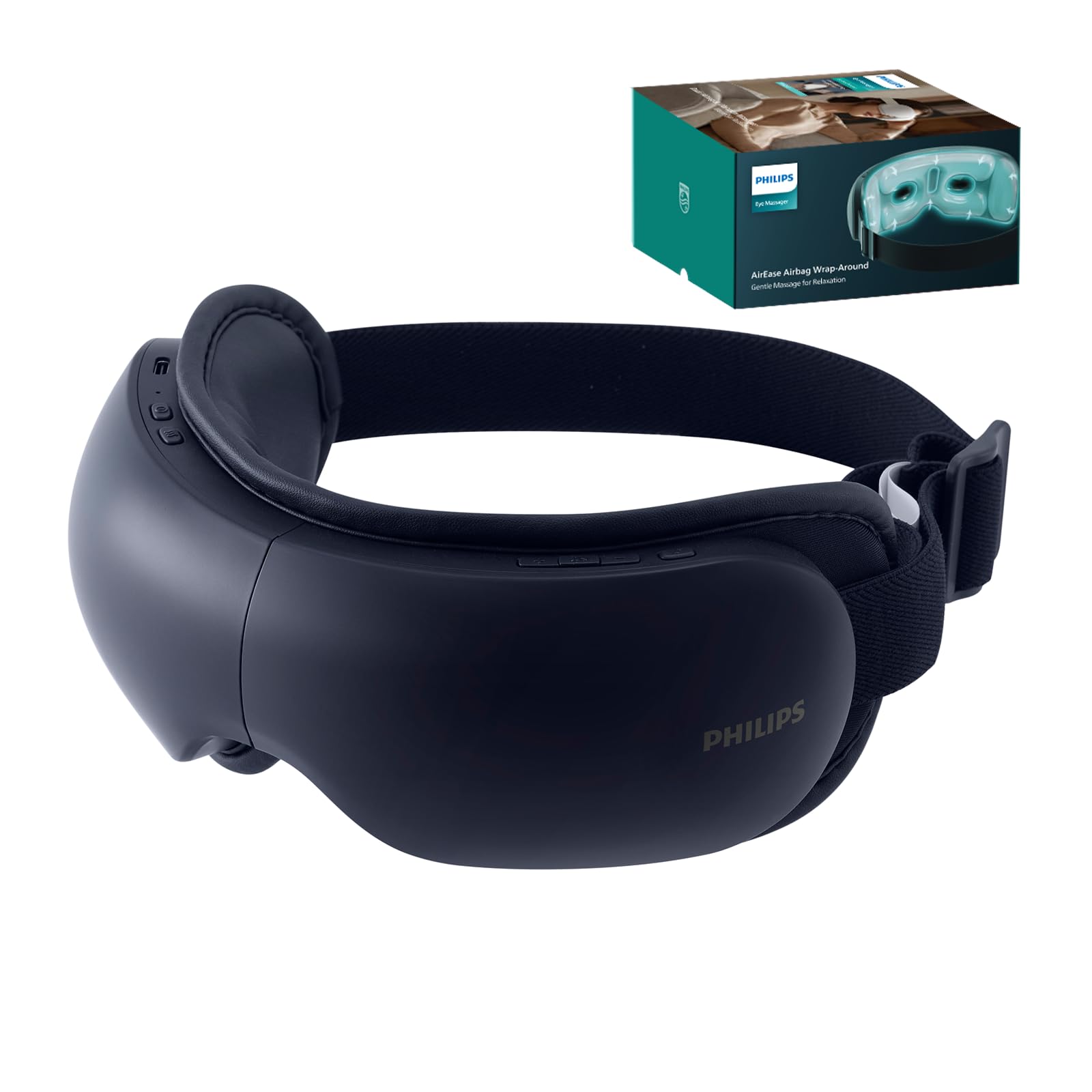 Philips Eye Massager with Heat, Sleep Mask for Eye Strain and Dry Eyes, Headache & Migraine Relief, Rechargeable with Bluetooth Music for Better Sleep,Daily Bedtime Use,Ideal Gifts for Mom,Women,Dad