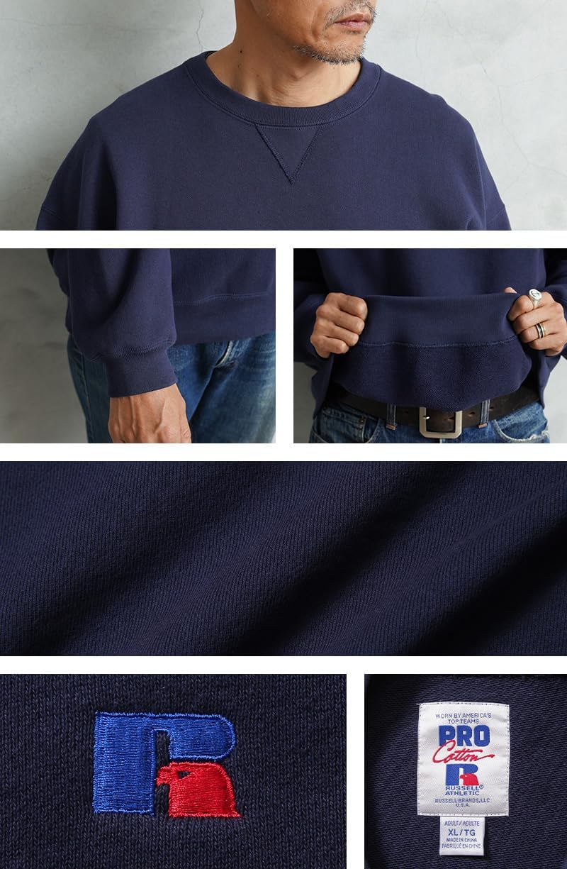 ラッセル RC-1021LB PRO COTTON Loop Back Terry Sweat Crew Shirt スウェット シ