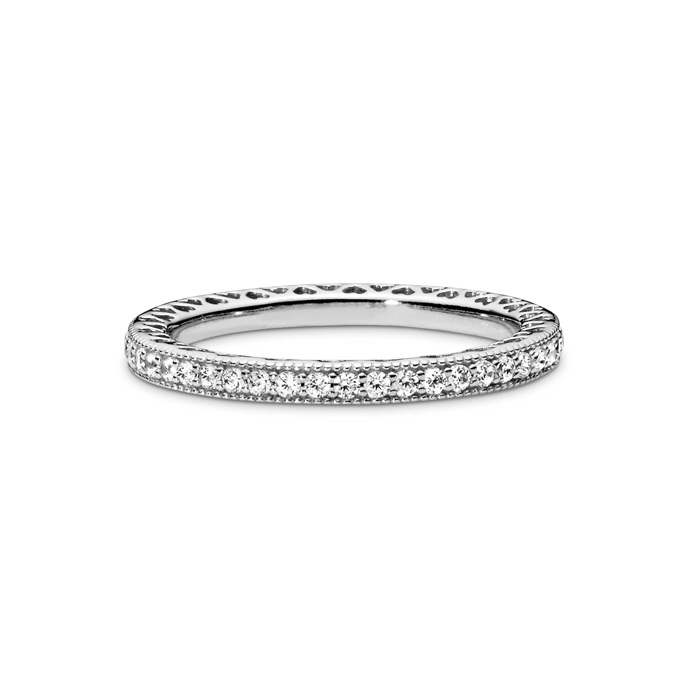 Pandora Signature Ring Funkeln und Herzen, Silber, mit klarem Cubic Zirkonia