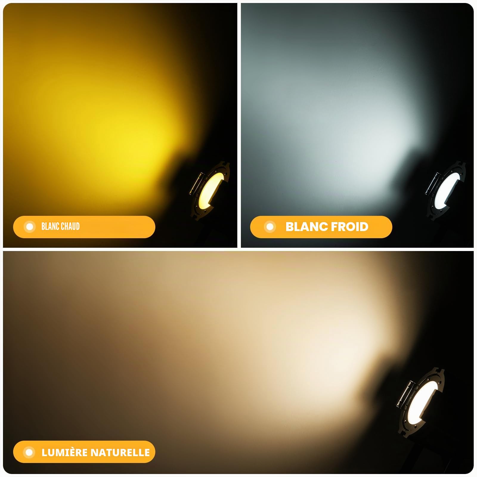 Projecteur LED COB 80 W avec 3 niveaux de luminosité - Lumière stroboscopique professionnelle DMX - Pour DJ, studio, concert, mariage, théâtre, studio photo, Noël