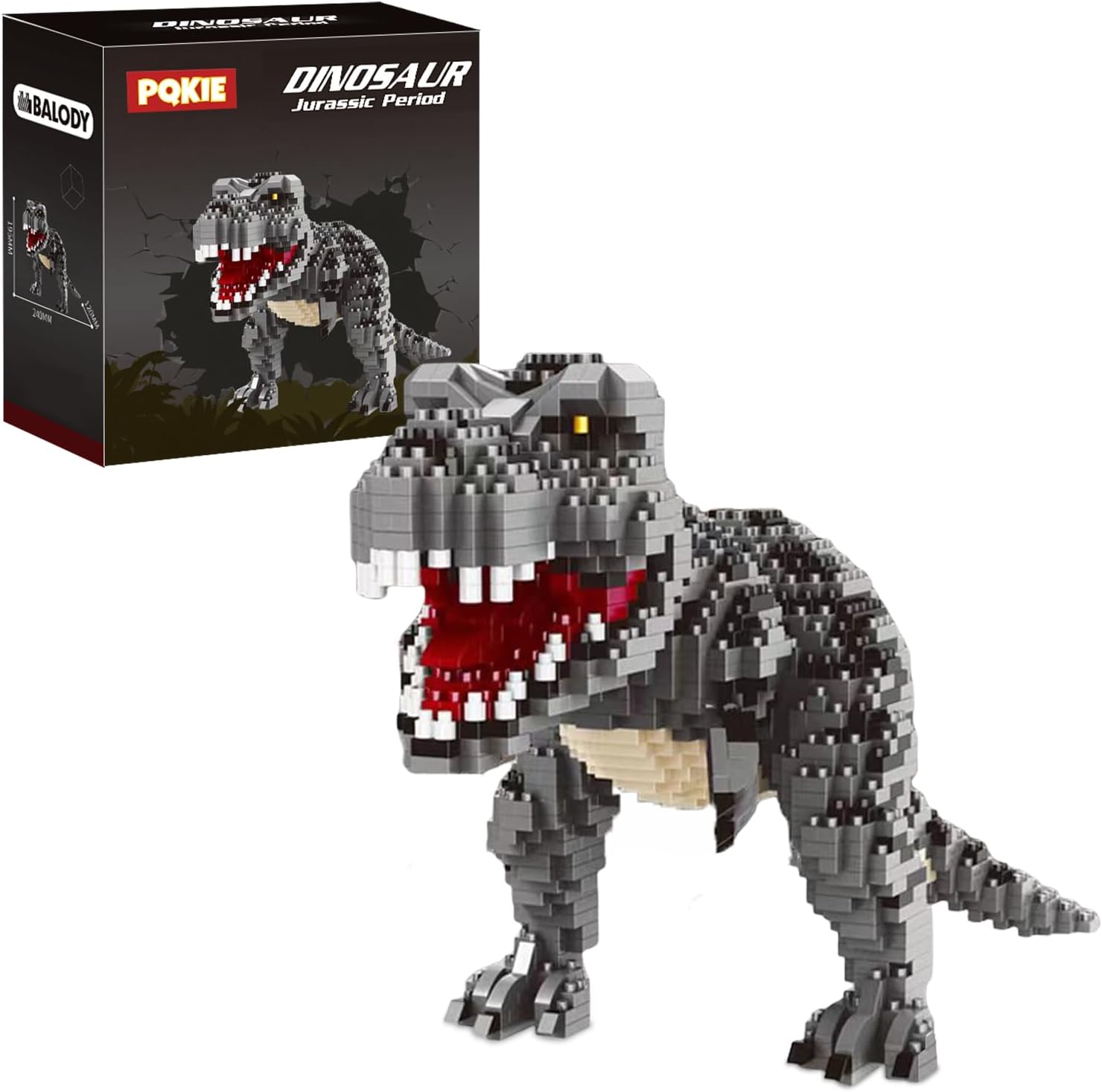 PQKIE Dinosaur T-Rex Micro Mini Building Set, 1530 Pcs Dinosaur Toy Building Set for Kids, STEM Dinosaur Educational Building Kits, DIY Prehistoric Animals Home Decor Gift for Adults Teens Boys 8+
