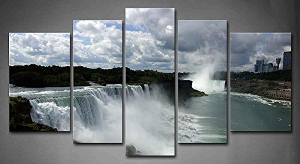 5 Panel Wall Art Niagara Falls In Daylight Painting The Picture Print On Canvas Landscape Pictures piece Ready To Hang
