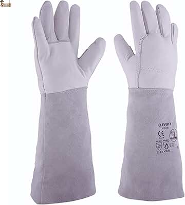 BricoLoco.com Guantes soldador TIG. 6 PARES Trabajo soldadura para soldar con proceso TIG. Cuero piel flor y serraje. Largo 420 mm. Forro interior. (6, Talla 10)