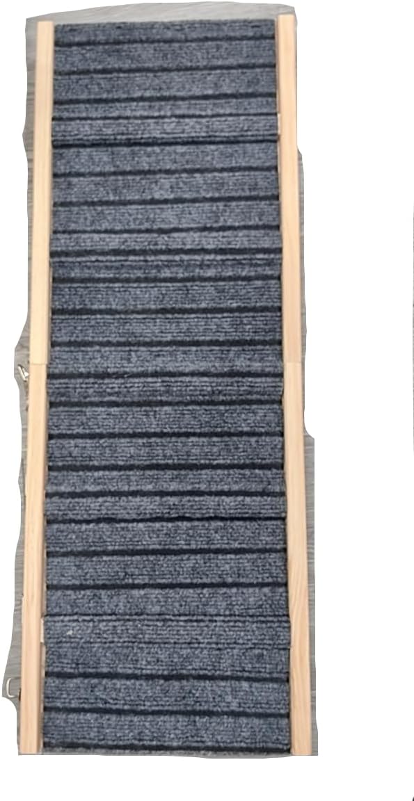 Folding Dog Ramp for Couch and Low Bed, 7.5"-17" Adjustable Height Pet Ramp for Small Dogs and Cats, Non-Slip Wooden Dog Steps Alternative for Living Room and Car Travel, Supports 60 lbs