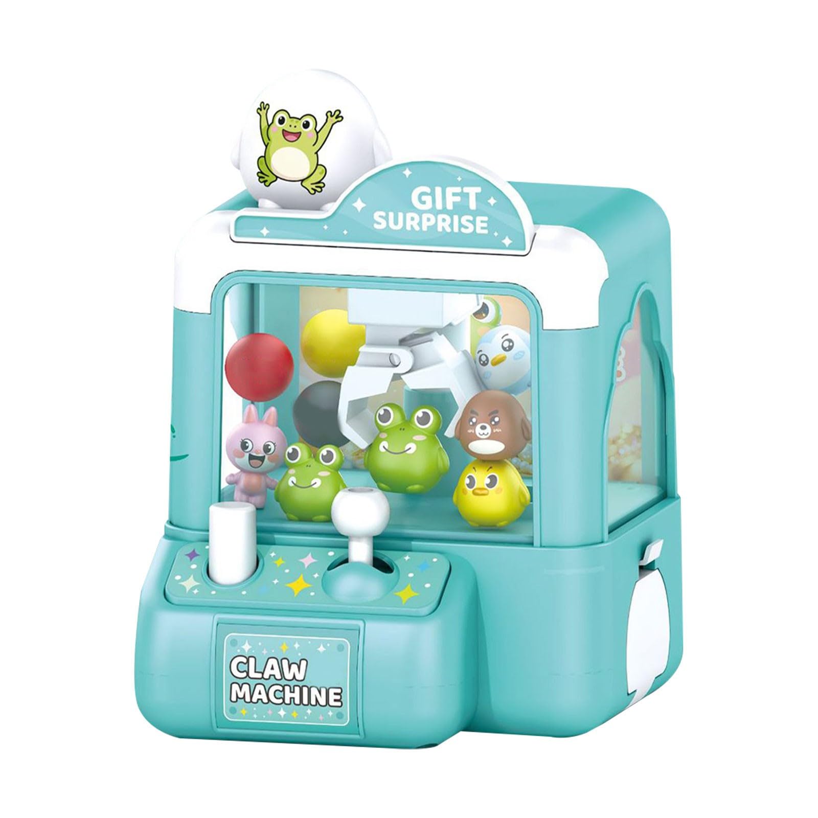 Claw Machine & Capsule Gashapon Machine, Mini Fun Interactive Desktop Game with Cute Animal, Portable Surprise Gift for Home Office Stress Relief