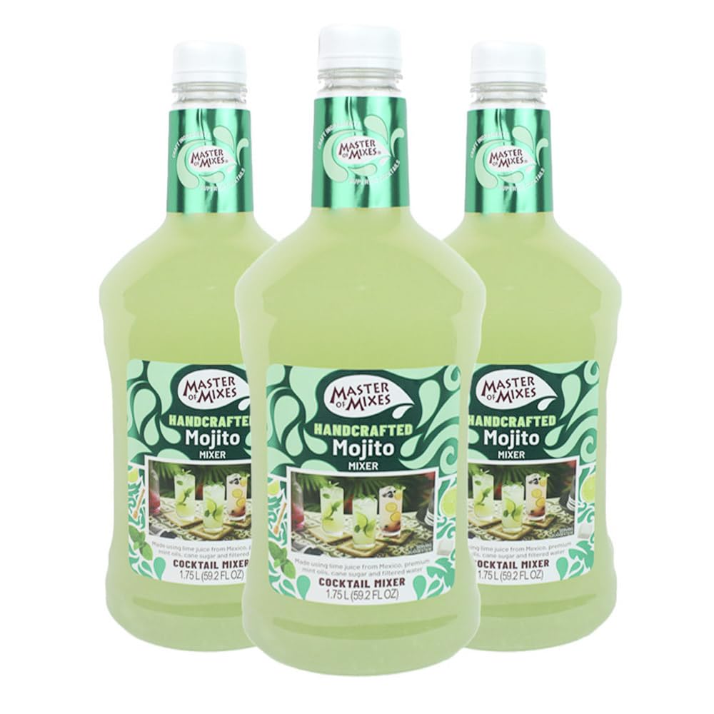 Master of Mixes Mojito Drink Mix, Ready To Use, 1.75 Liter Bottle (59.2 Fl Oz), Pack of 3