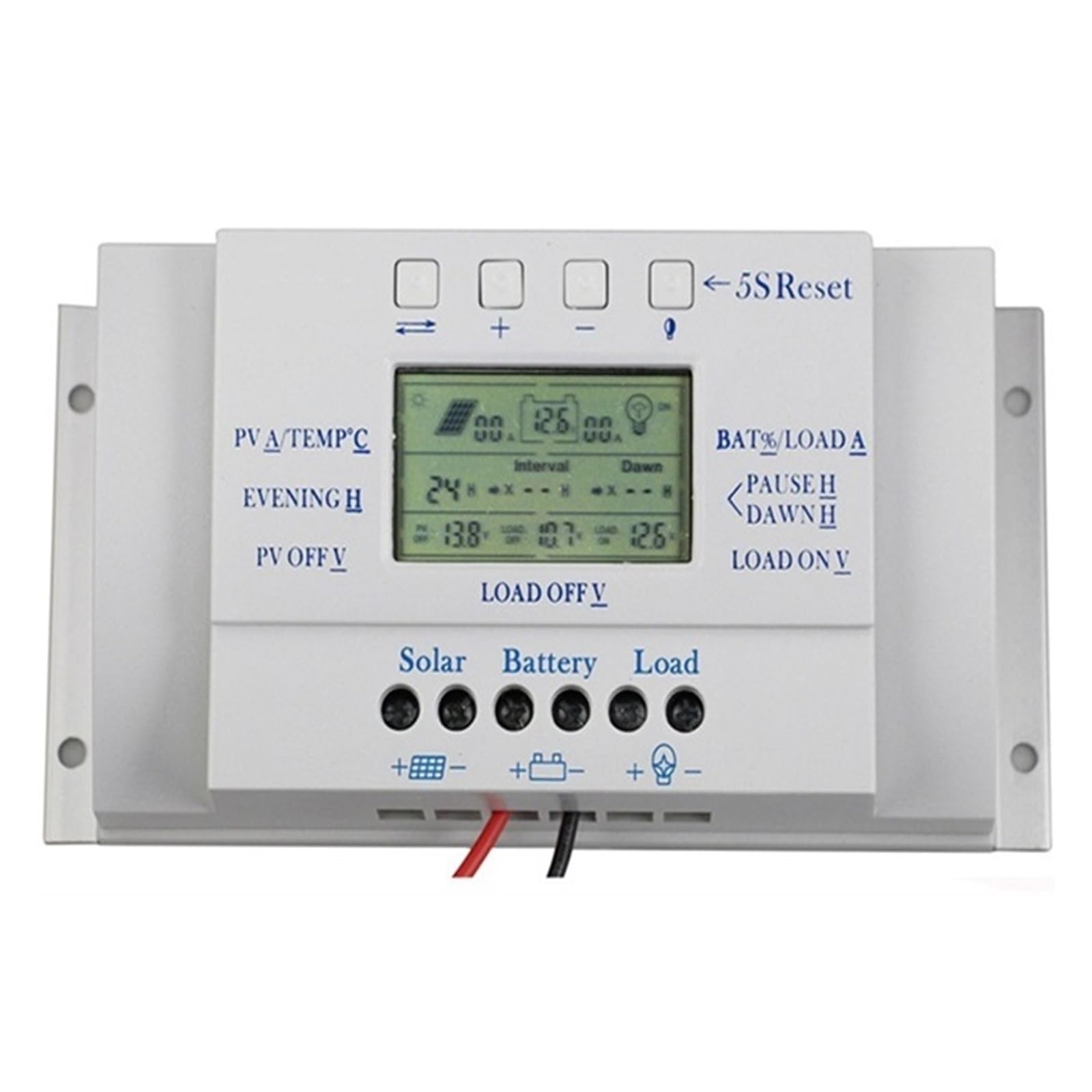 Mando de cargador solar 20A automático 12V 24V para regulador batería LCD T20A