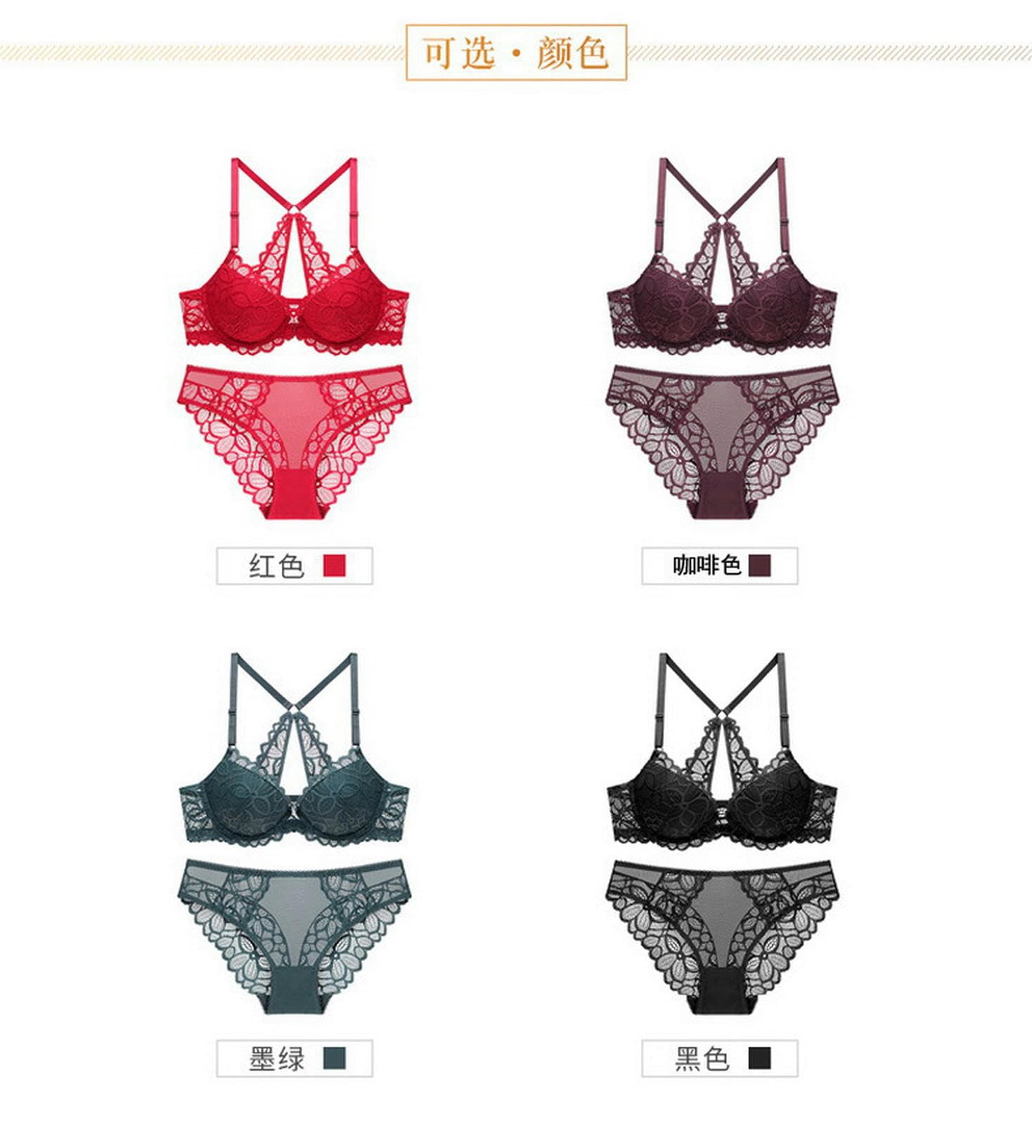unterwäsche Frauen sexy Set Frauen Sexy Spitze Dessous Set Blumenunterdrückte BH Und Höschensets 2 Stück-grün-32 70b