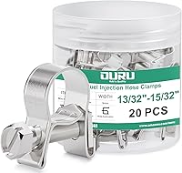 Vista 13 de Abrazadera de línea de combustible de acero inoxidable 304, 20 piezas ajustables de 19/32"-11/16" de diámetro (15-17mm), mini abrazaderas