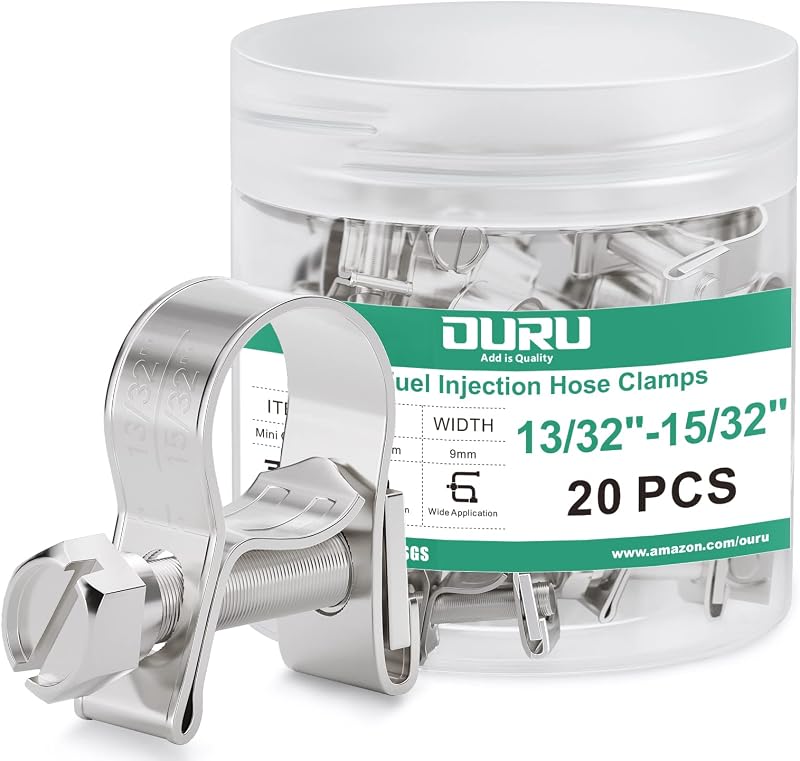 Abraçadeira para Mangueira de Combustível OURU Ajustável 10–12 mm – Kit com 20 unidades