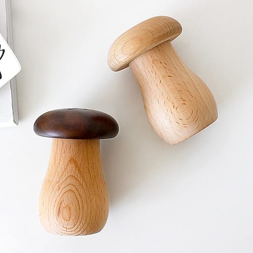 Miniatura 8 de DULRLLY Soporte para palillos de dientes de madera, con forma de hongo, dispensador de palillos de dientes, caja de almacenamiento, dispensador de