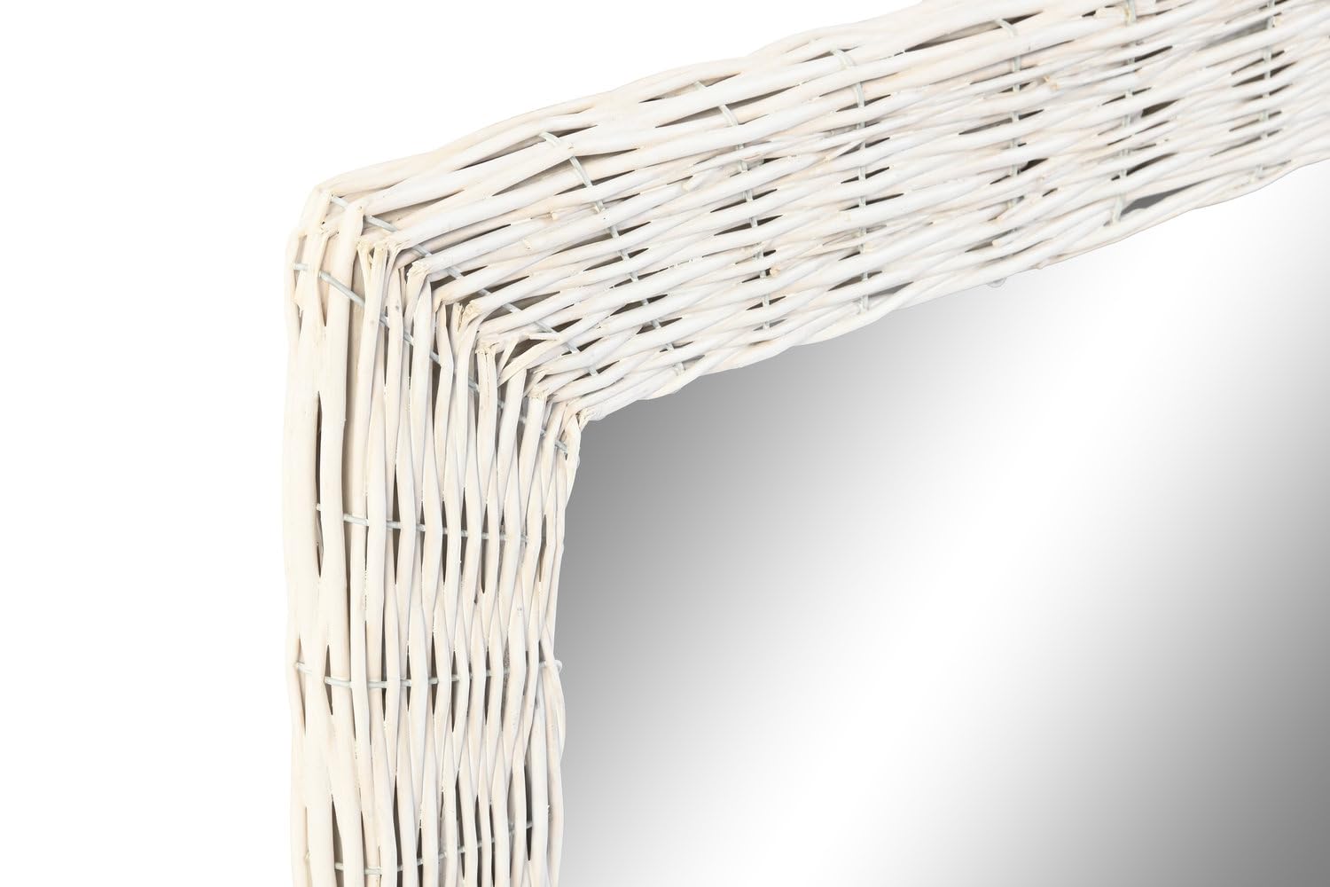 Espejo Decorativo Fibras Naturales Blanco 4 x 62.5 x 53.5 cm