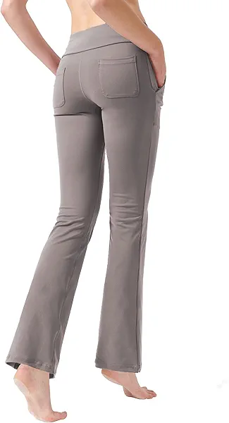 Cifupy Bootcut Yoga Pants for Women with Pockets High Waisted Workout Pants for Women Bootleg Yoga Pants 4 Way Stretch Pants