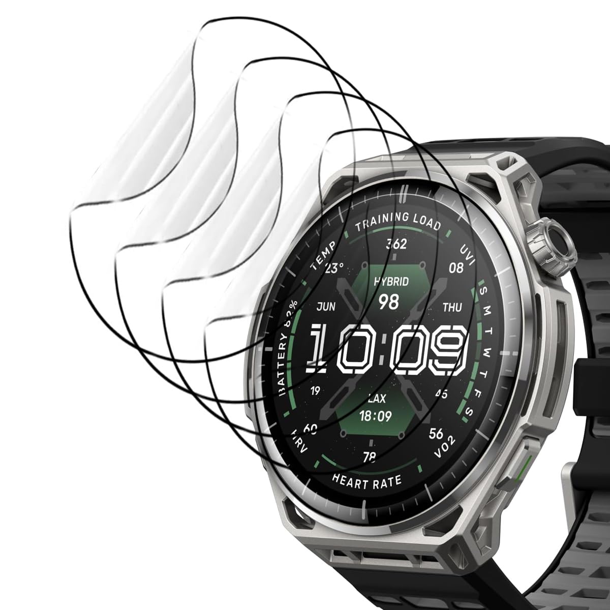 5pcs Protector pantalla para Amazfit Balance 3 48mm reloj Smartwatch protector de pantalla transparente flexible de alta definición [sensible al tacto]