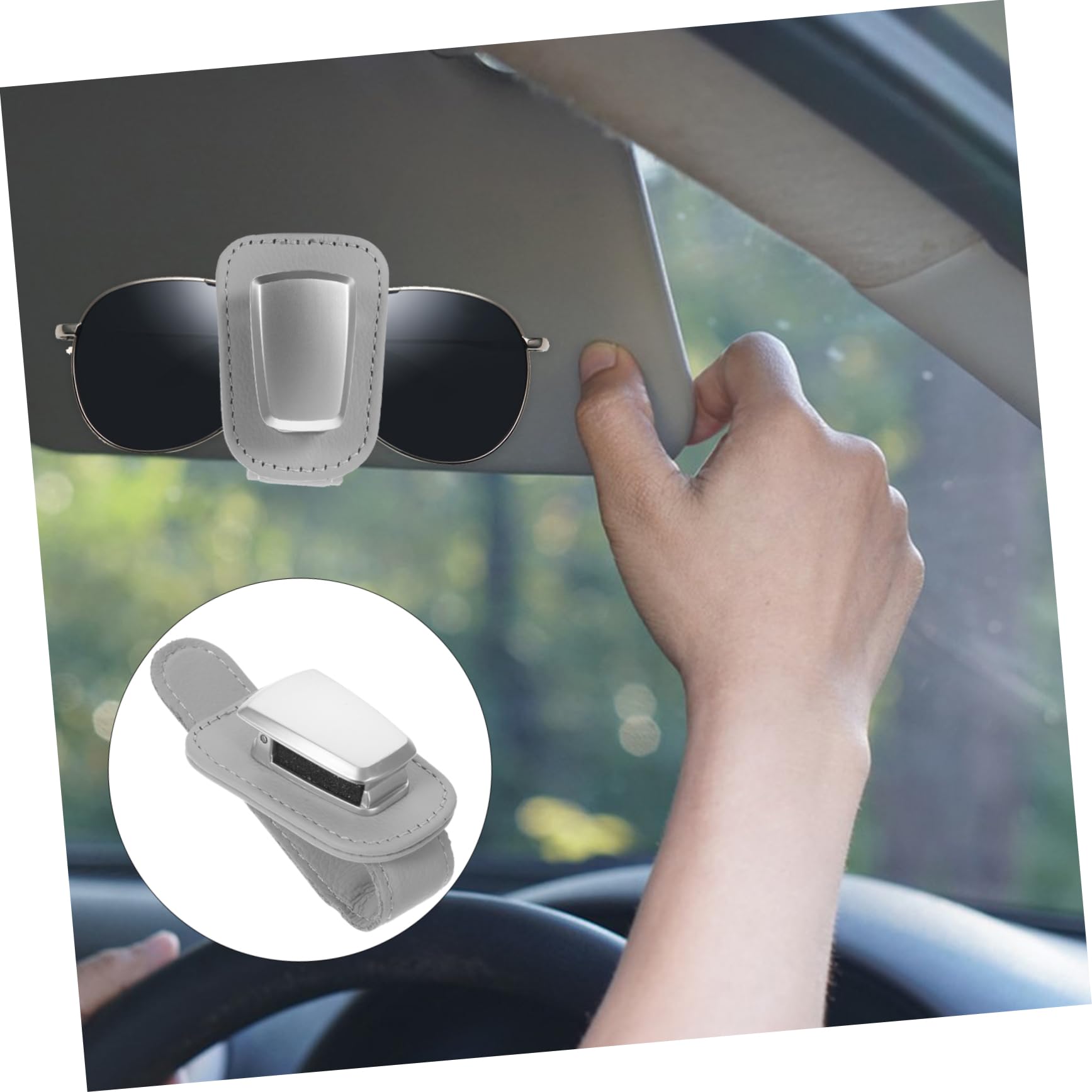 GLEAVI 3pezzi Supporto Per Occhiali Da Sole Per Auto Clip Pratica Per Parabrezza Protezione Da Graffi e Cadute Nero