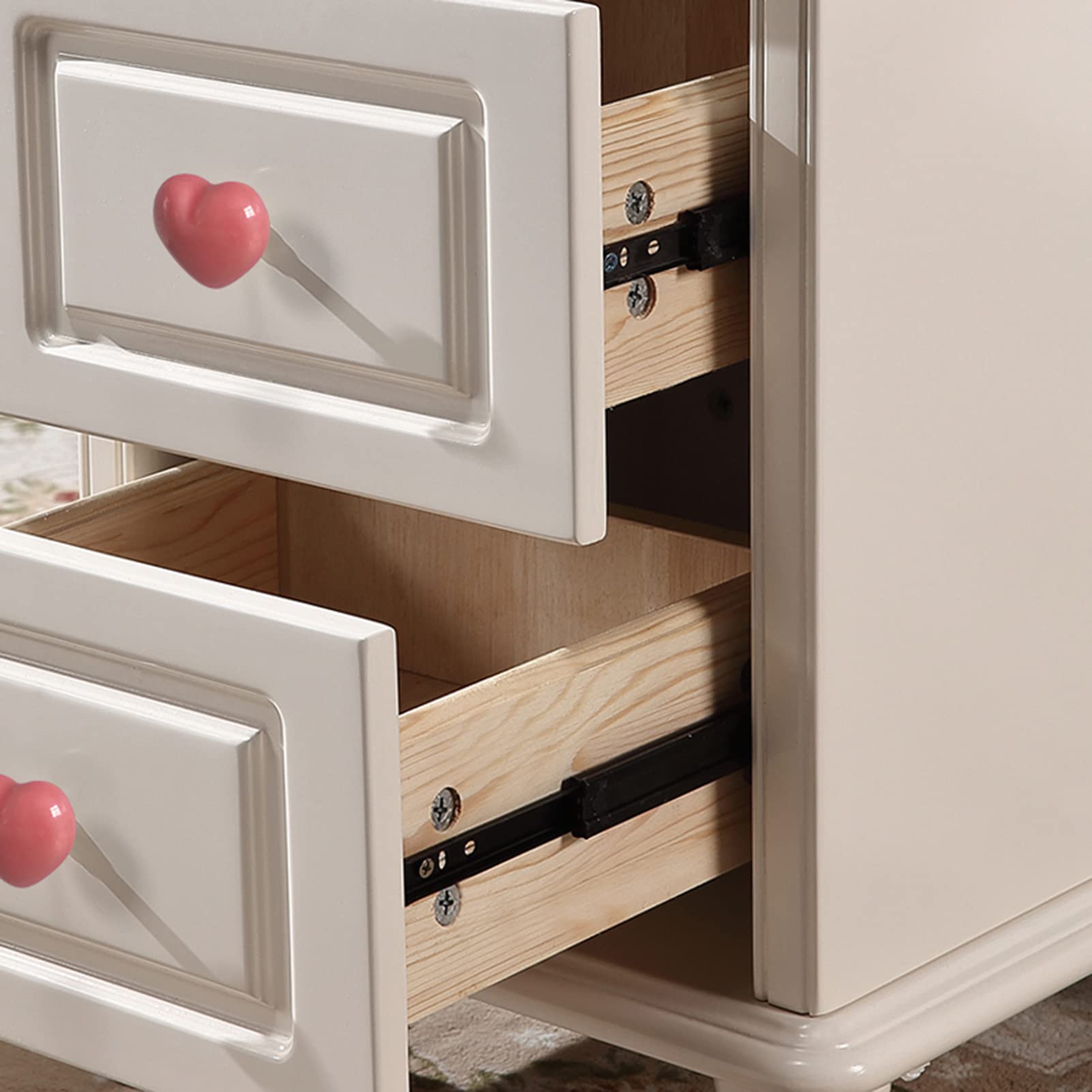 Nachttisch mit 3 Schubladen, weißer Massivholz-Aufbewahrungsschrank, 15/20/25/30 cm, ultraschmaler Nachttisch für Mini-Schlafzimmer, Kinderzimmer, mit 4 Beinen