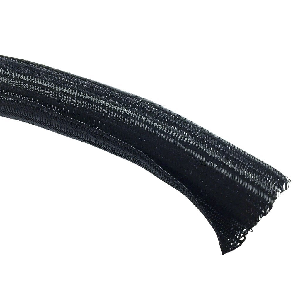 2" Self Closing Braided Wrap Sleeving - 10 Feet - Black
