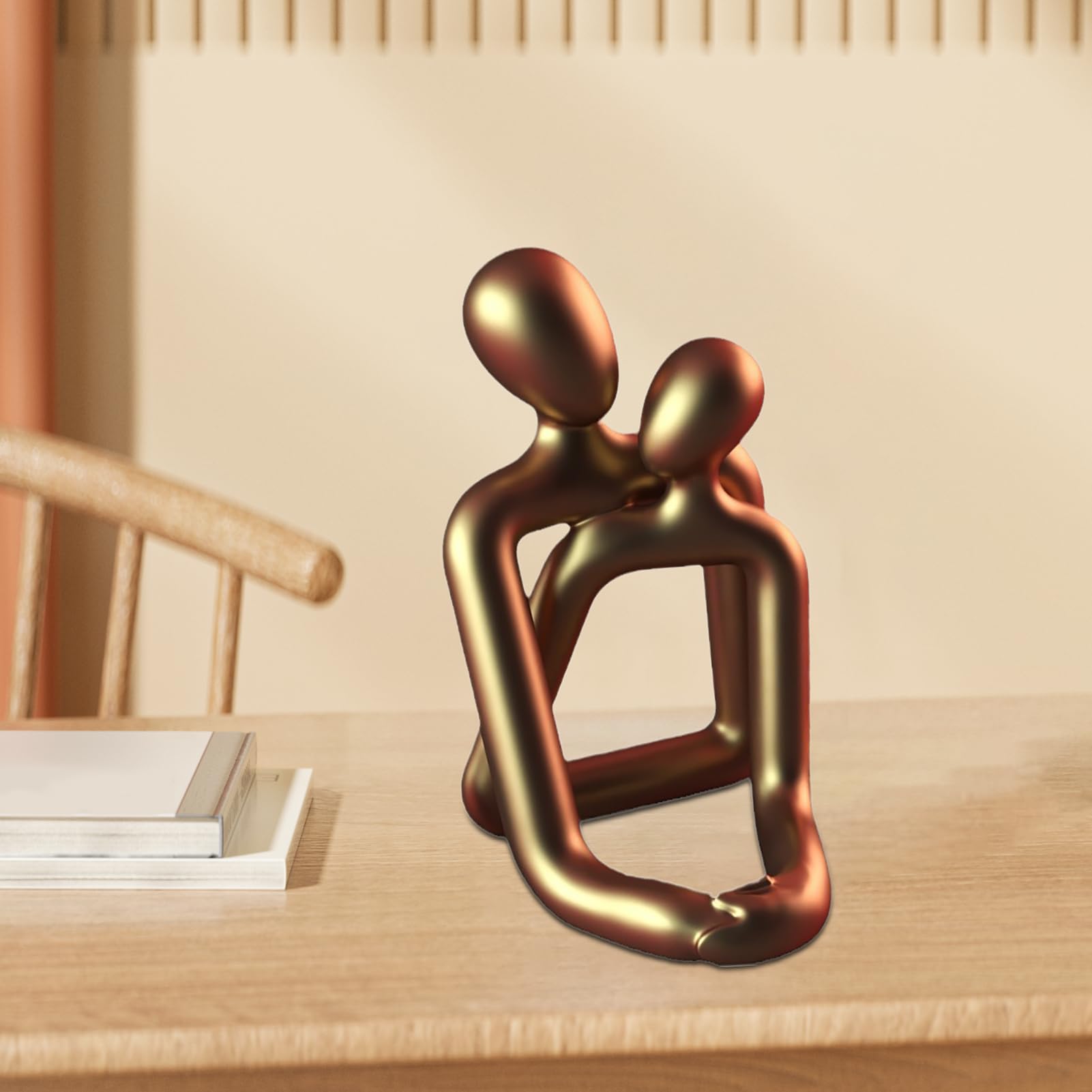 Escultura de pareja cariñosa, regalo del día de San Valentín, estatua abstracta de amor apasionado, portavelas romántico (B)