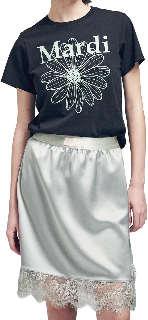 Women's FLOWERMARDI Slim Fit Graphic T-Shirt, 100% Cotton, Iconic Logo Print