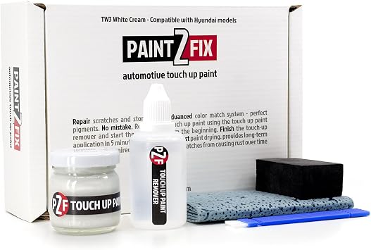 TW3 White Cream Touch Up Paint Kit for Hyundai 1.35 fl oz